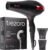 TREZORO Professional Hair Dryer, Ionic Ceramic Tourmaline Technology, 2000W Fast Quiet Drying, with Narrow & Wide Concentrator Nozzles, 3 Heat & 2 Speed Settings, Cool Shot Button, Black