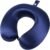 PATIKIL Silk Travel Pillow for Airplane, 22 Momme Real Silk Cover 100% Memory Foam Filled Travel Neck Pillow Sleeping Anti Wrinkle Pillow Head Neck Support for Plane Train, Navy Blue