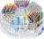 CraftGenes Rotating Desk Organizer, 360° Acrylic Pen Organizer for Desk with 7 Removable Compartments, Extra-Large Pen Holder for Office Supplies, Markers, and Art Supplies, Clear Pencil Holder
