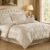 Chezmoi Collection Royale 7-Piece Jacquard Floral Comforter Set, Queen, Champagne