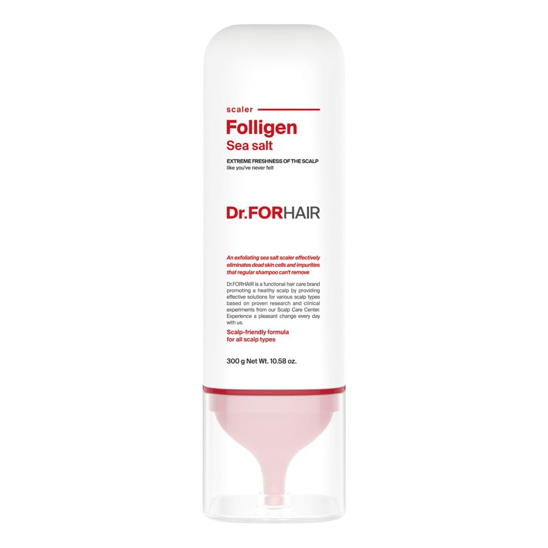 Dr.FORHAIR Folligen Sea Salt Scaler 10.58 fl oz | Korean Scalp Care | Scalp Exfoliating Scrub | Removes Build-Up & Oil | Helps Create Thicker, Fuller-Looking Hair