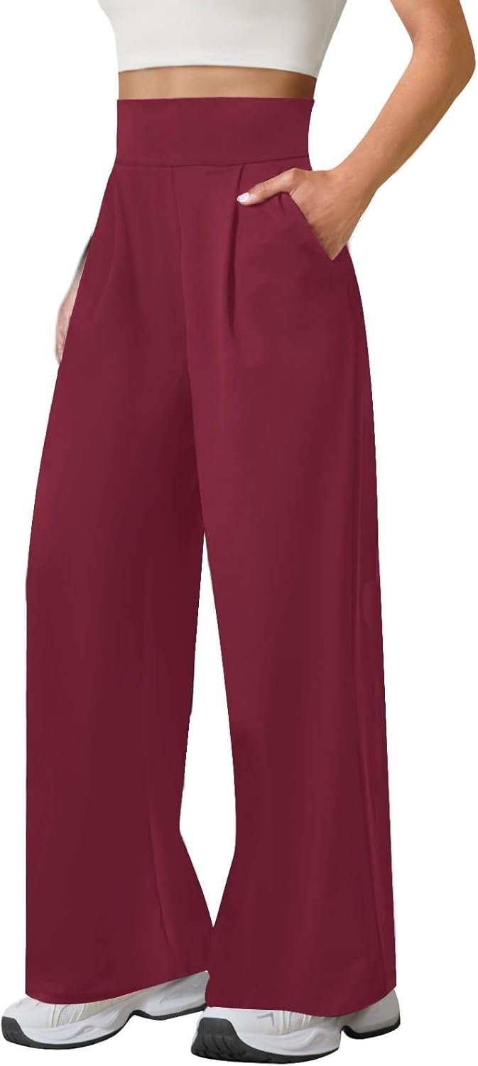 JEKAOYI Womens Wide Leg Yoga Pants High Waist Loose Stretch Casual Lounge Workout Gym Trousers with Pockets