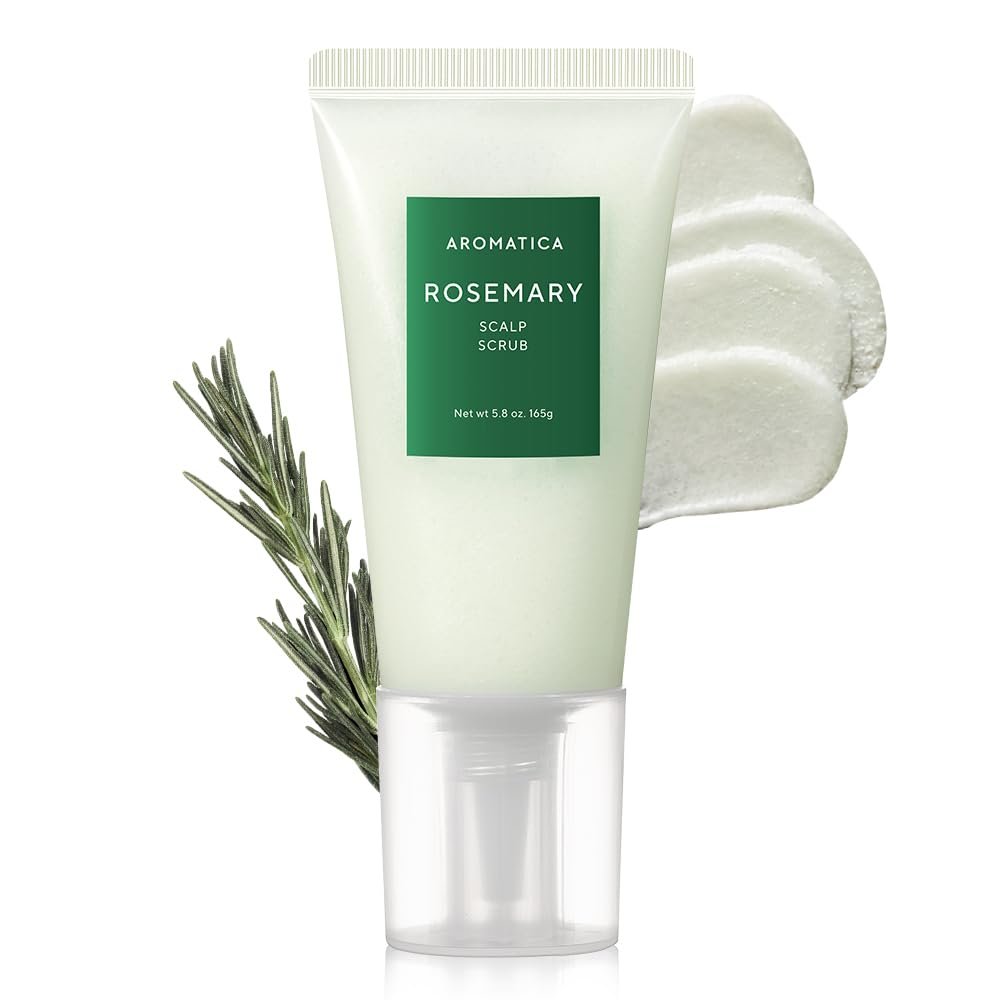 AROMATICA Rosemary Scalp Scrub 5.82oz / 165g, Scalp Treatment, Scalp Exfoliator with Salt Hair Scrub for Oily Scalp, Dandruff, Build Up Remover