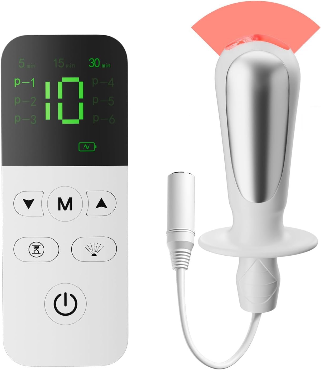 Pelvic Floor Toner for Women – EMS, Red Light & Vibration, Rechargeable Kegel Exerciser for Bladder Control, Incontinence, Strengthens Deep Muscles