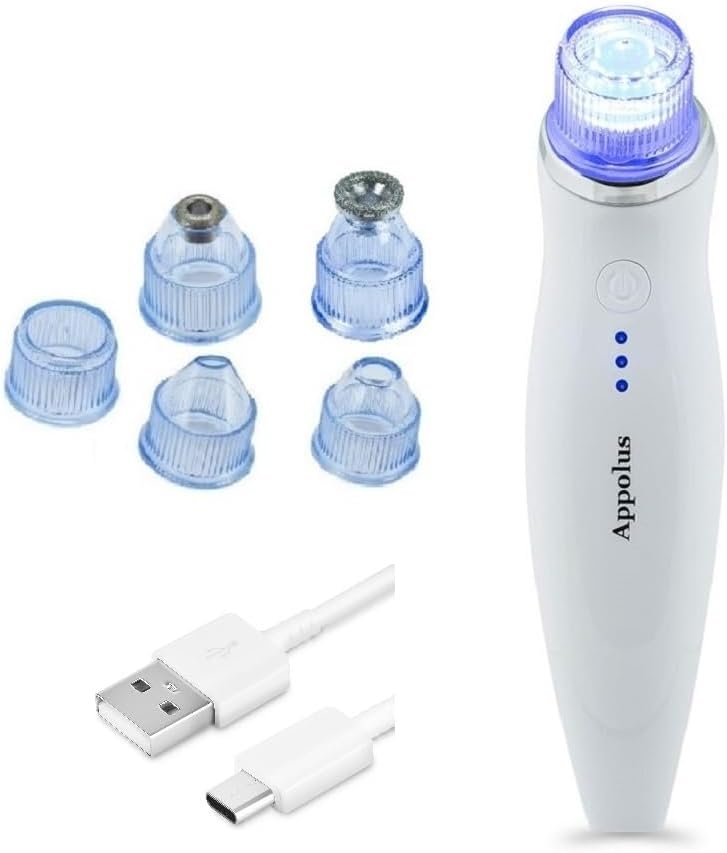 3-in-1 Diamond Microdermabrasion Machine – Vacuum & Light Therapy Tool – Anti-Aging Device for Face & Neck – Skin Tightening – Wrinkle Reducing – Jawline Definition