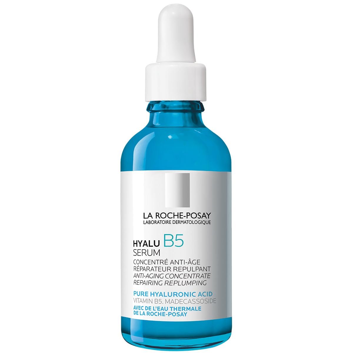 La Roche-Posay Hyalu B5 Pure Hyaluronic Acid Serum for Face, Vitamin B5 + Hyaluronic Acid + Madecassoside, Hydrating Serum Visibly Plumps Skin, Sensitive Skin Safe, Anti Aging, Oil-Free