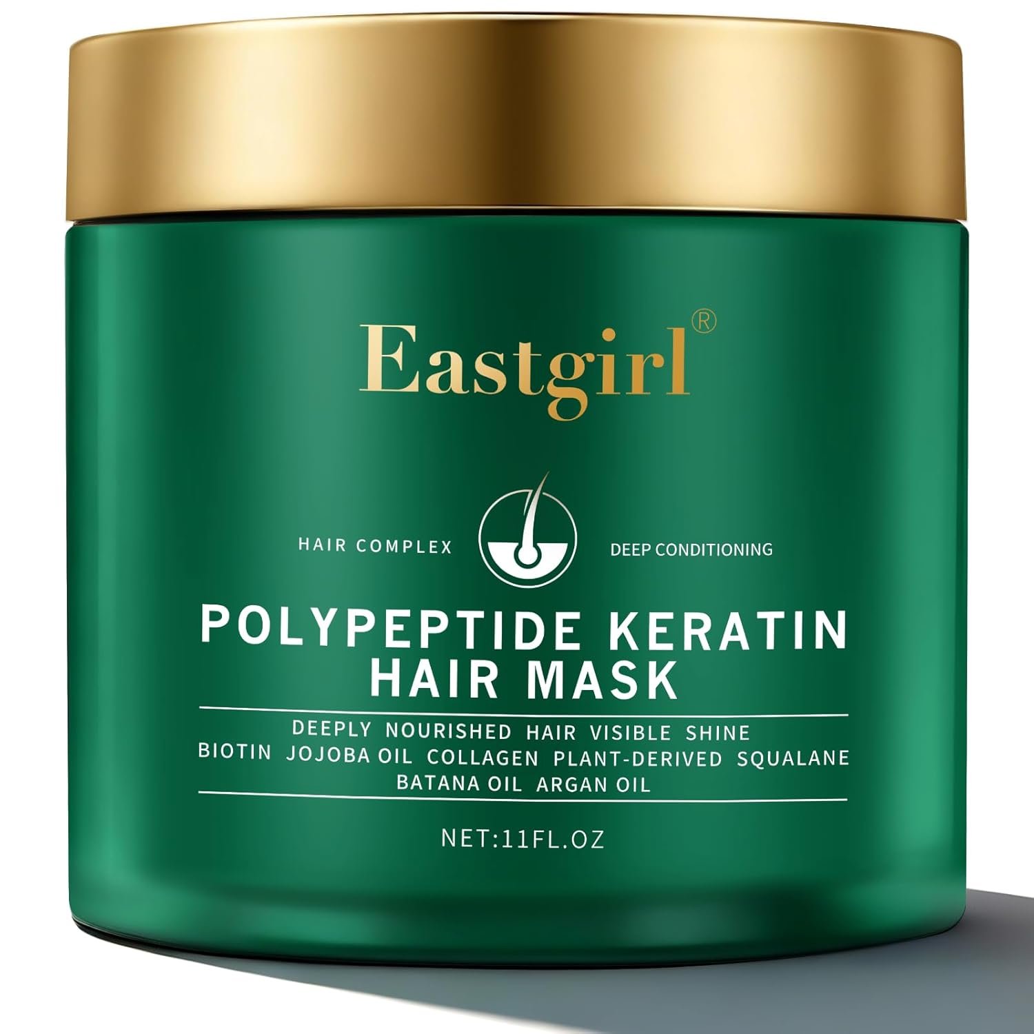 Collagen Hair Mask for Deep Conditioning – 4-Protein Repair with Moroccan & Jojoba Oils, Treats Dry Damaged Frizzy Hair, Nourishes & Strengthens with Panax Ginseng, 11 fl oz