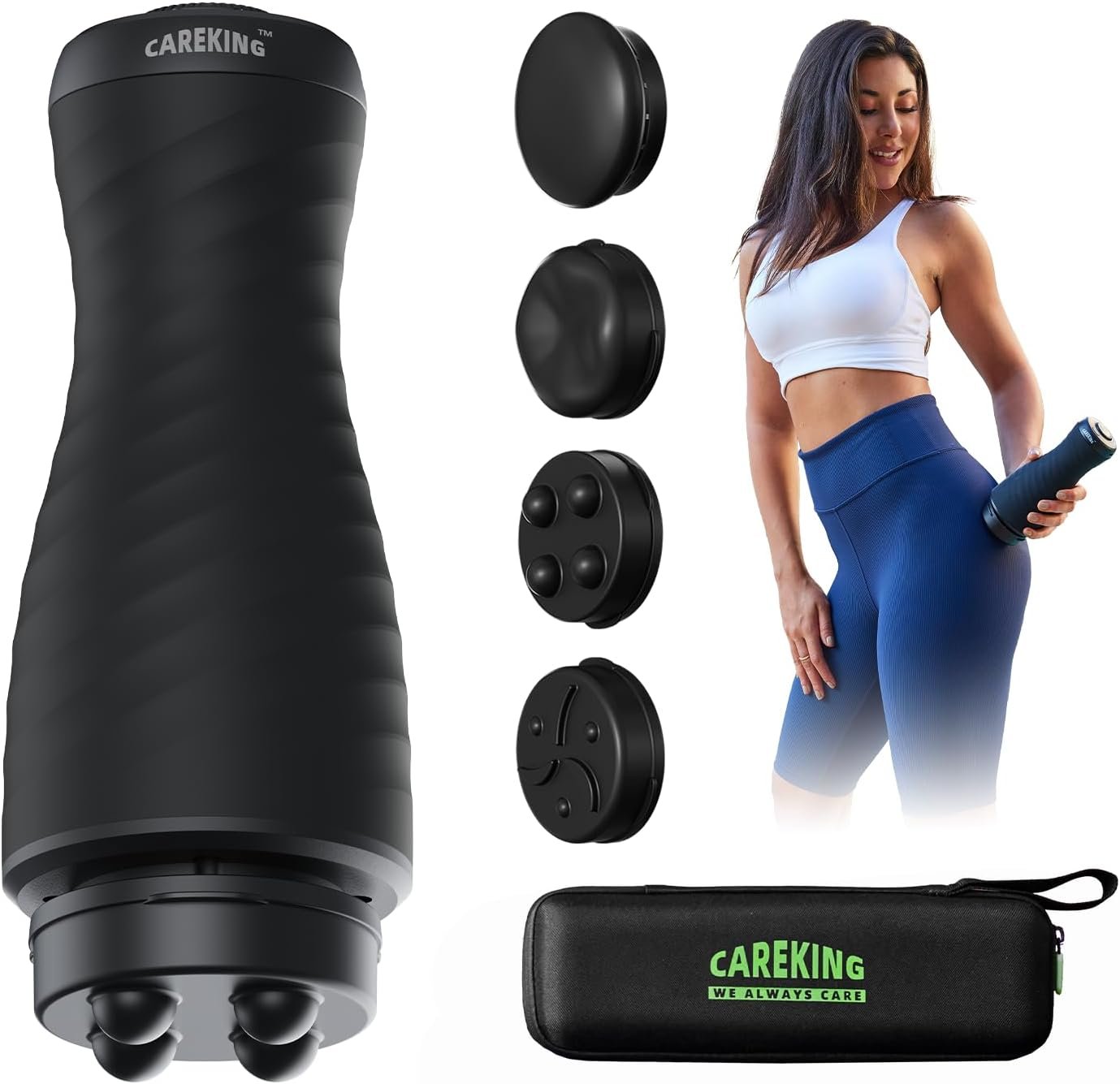 Massage Gun Deep Tissue for Women, Vibration Therapy for Muscle Recovery Pain Relief Cellulite Massager for Leg Thigh Abdomen Neck Shoulder Lymphatic Drainage Massager Body Sculpting Machine