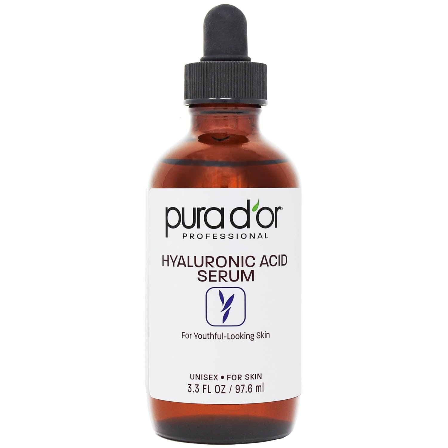 PURA D’OR 3.3 Oz Hyaluronic Acid Serum For Deep Hydration – Anti-Aging, Plumping & Moisturizing Formula For Smooth, Supple Skin – Natural Skincare Boost – Fine Lines & Wrinkle Reducer