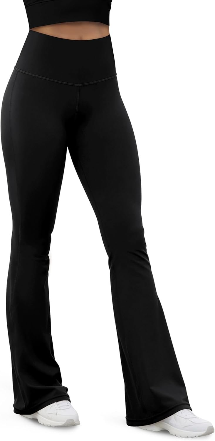 ODODOS Women’s Powerful Tummy Control Flared Yoga Pants 2.0 High Waist Workout Bootcut Leggings with Inner Pocket- 29″ / 31″