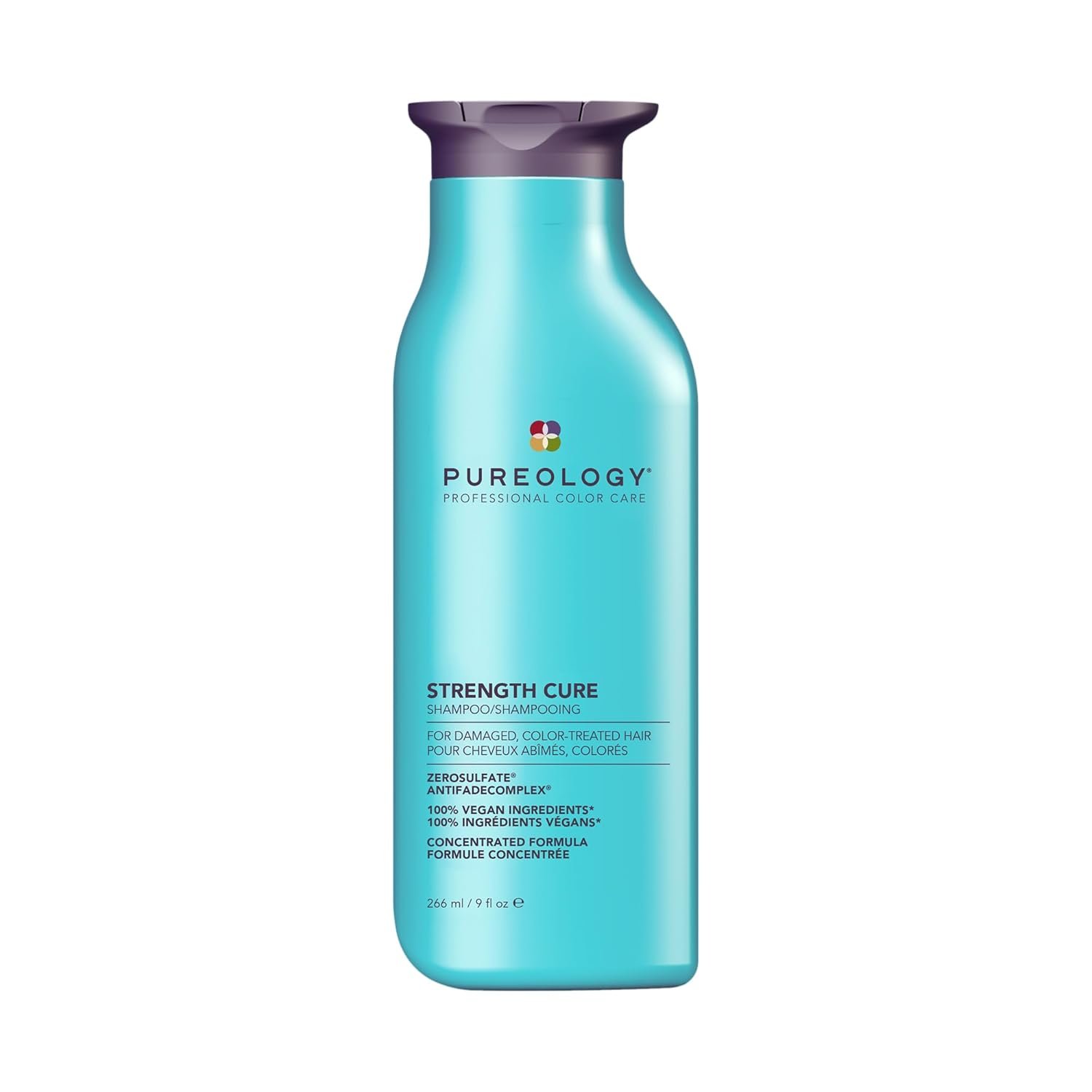 Pureology Strength Cure Shampoo – For Damaged or Color Treated Hair, Hair Strengthening & Prevents Breakage, Seals Split Ends, Vegan & Sulfate-Free