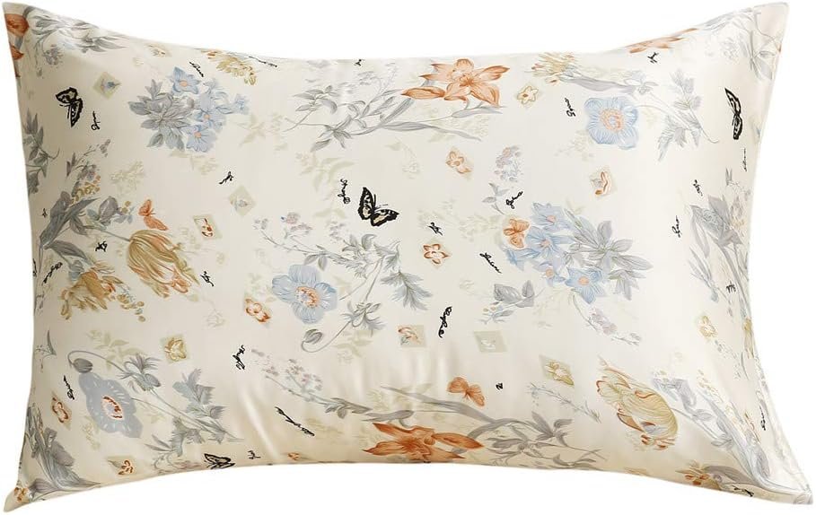 Tim & Tina Silk Pillowcase 100% Mulberry Silk Satin Pillow Case Hidden Zipper Good for Hair and Skin (Toddler/Travel(14″*19″), Butterfly Flying)