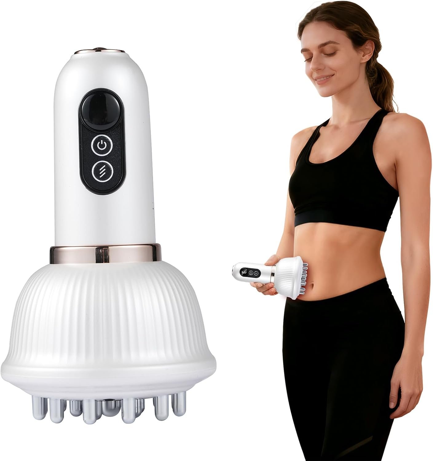 Lymphatic Drainage Massager – Electric Anti Cellulite Massage Tool, Sculpt Machine & Fascia Blaster for Muscle Relief & Skin Tightening, Cordless Rechargeable Portable for Home/Commute