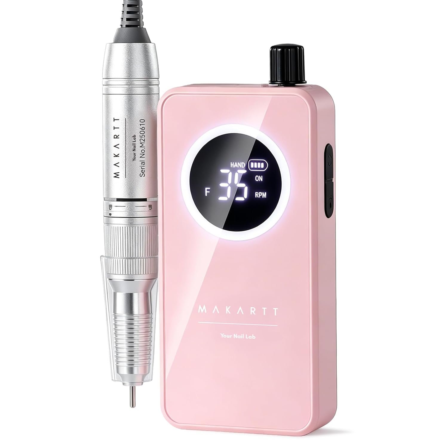 Makartt Rechargeable Nail Drill – 35000RPM Electric Nail File,Portable E File for Gel Nail Shaping & Removal, Quiet, Lightweight, 6H Battery, Easy to Use for Beginners at Home , YEEYAN