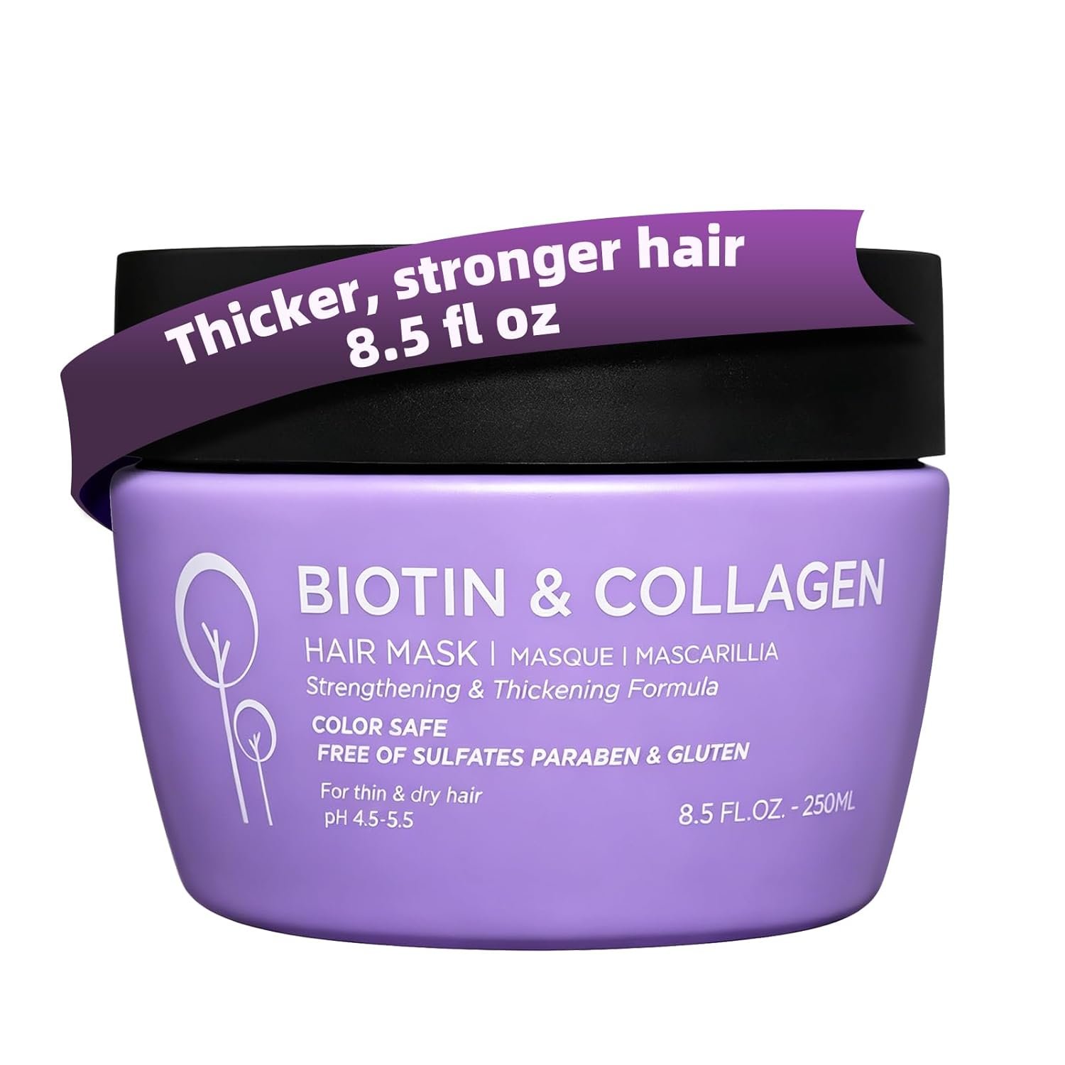 Luseta Biotin Hair Mask – Deep Conditioning Treatment for Dry, Damaged, Thinning Hair – Strengthens Weak Strands, Adds Volume, Reduces Breakage – Sulfate Free – 8.5oz