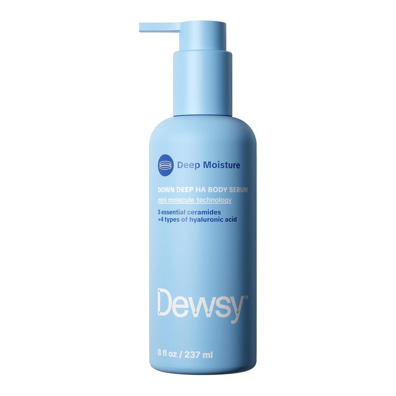 Down Deep Hyaluronic Acid Body Serum – Hyaluronic Acid Ceramide Serum for Deep Hydration, Light Body Care Moisturizer with Mini Molecule Technology, 8 oz