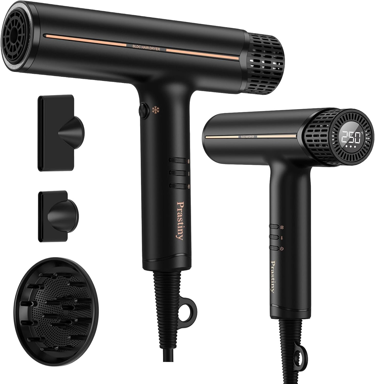 Hair Dryer with Diffuser: Professional High Speed Quiet Ionic Blow Dryer – Intelligent Heat Control – Lightweight Portable Travel & Home for Women & Stylists Frizz Free Styling SGS Certified