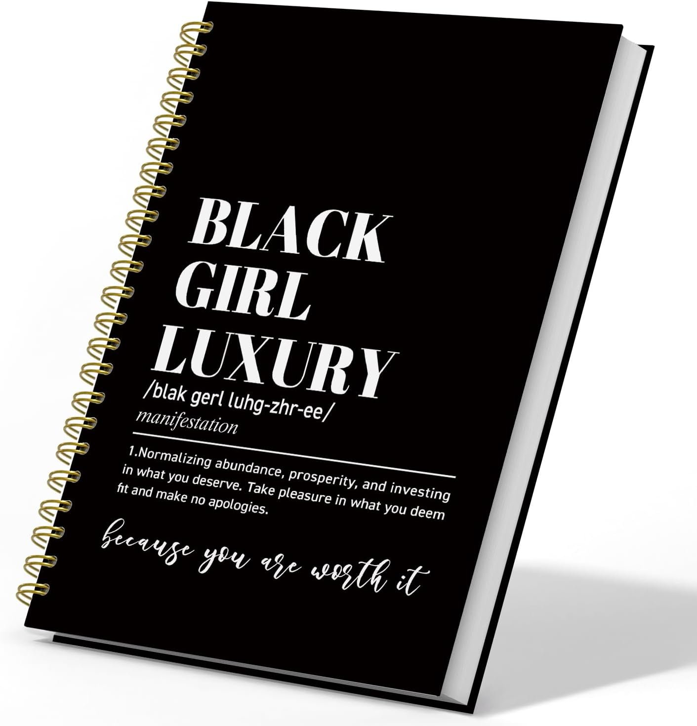 Black Girl Journal Notebook for Women Teen Girls, Notebooks for Work, Black Girl Luxury Spiral Notebook African American Gifts for Women Jornaling Notebooks School Office Supplies, 5.5×8.3