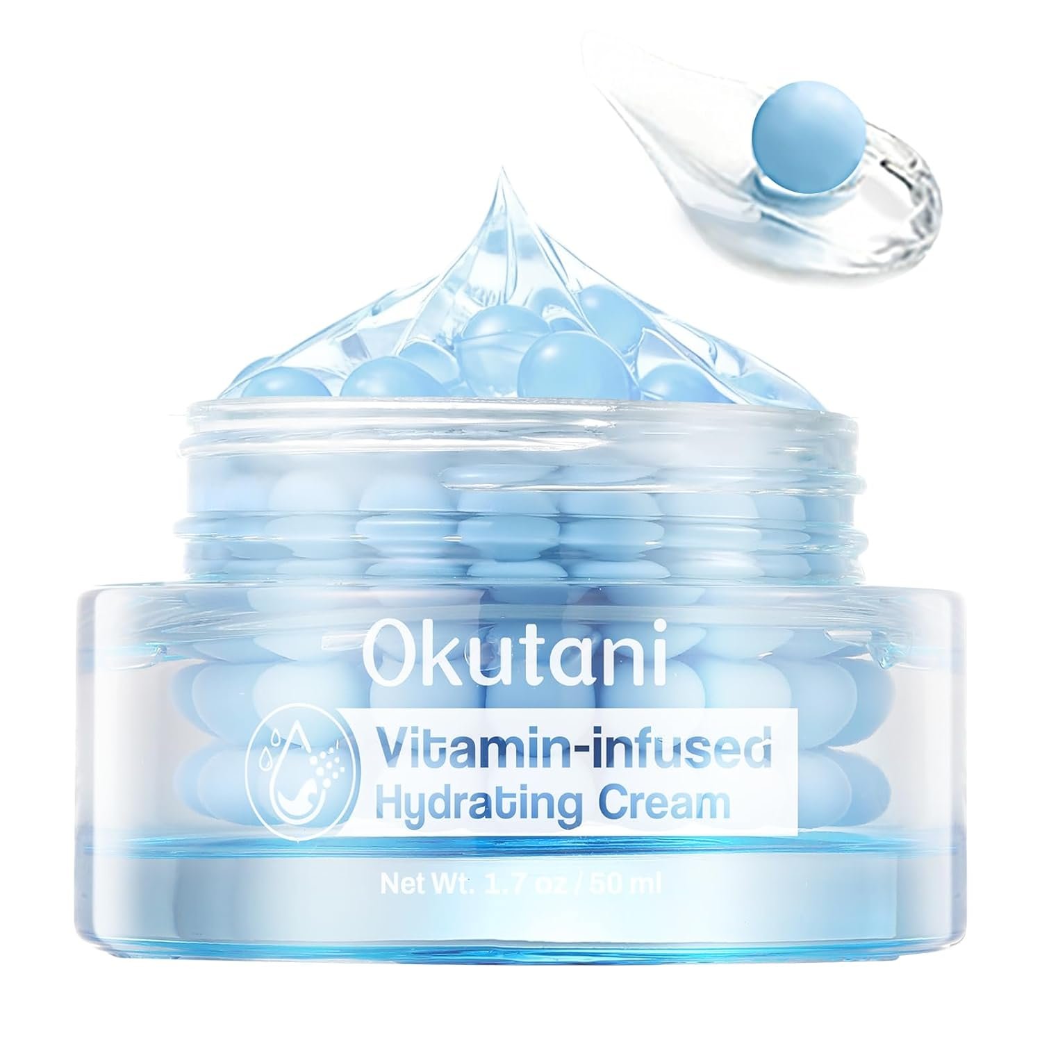 Collagen Capsule Jelly Moisturizer, Hydrating Face Cream with Hydrolyzed Collagen, Lightweight Gel Texture, Fast Absorbing, Non-Greasy, for Glowing, Smooth-Looking Skin, Daily Facial Skincare, 1.7FlOz