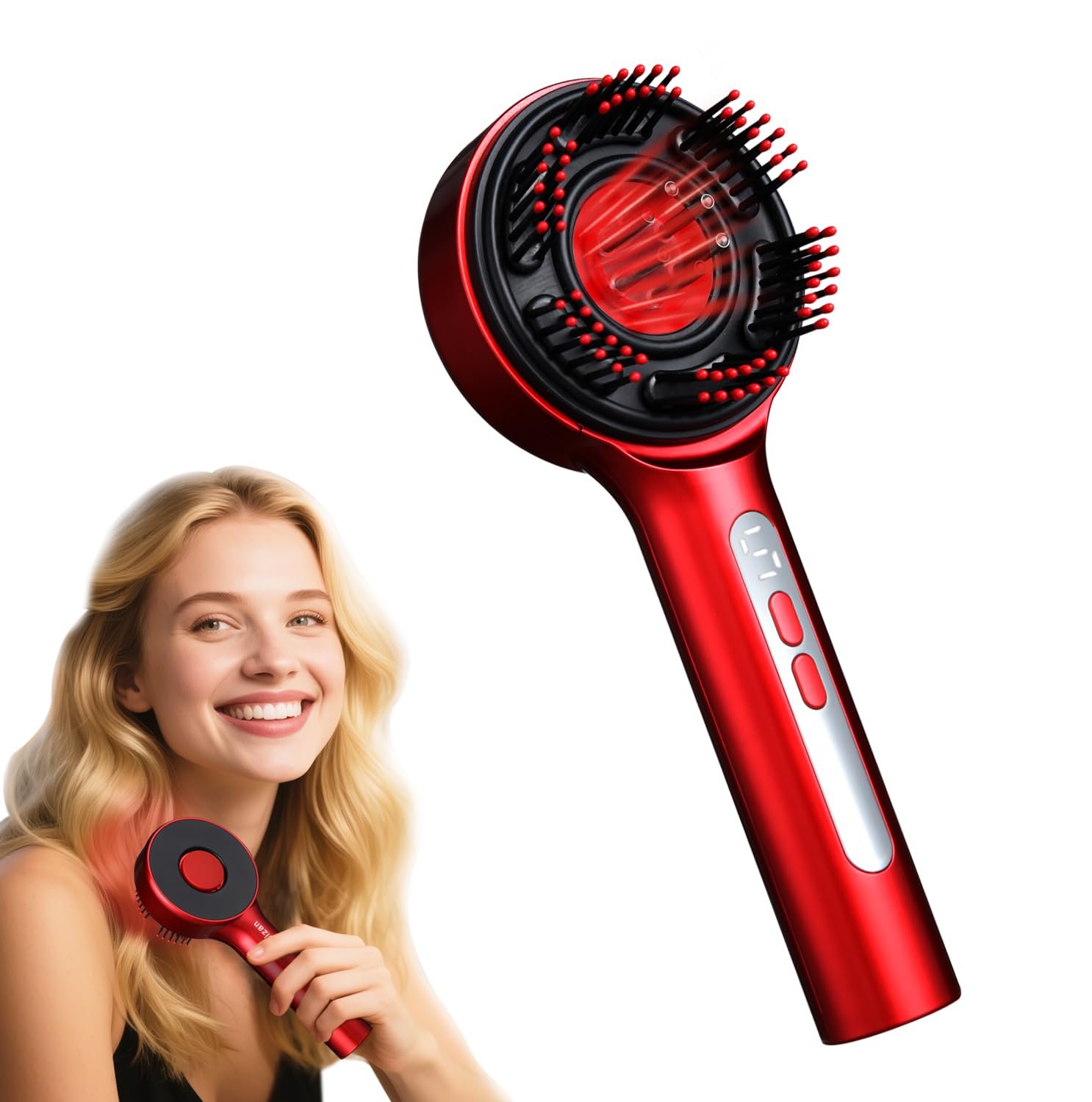 Hair Scalp Massager Comb – Rechargeable Cordless Portable Scalp Care Brush with Essential Oil Applicator, Gentle Scratching & Kneading Massage for Hair & Scalp Nourishment, Fit for Men & Women