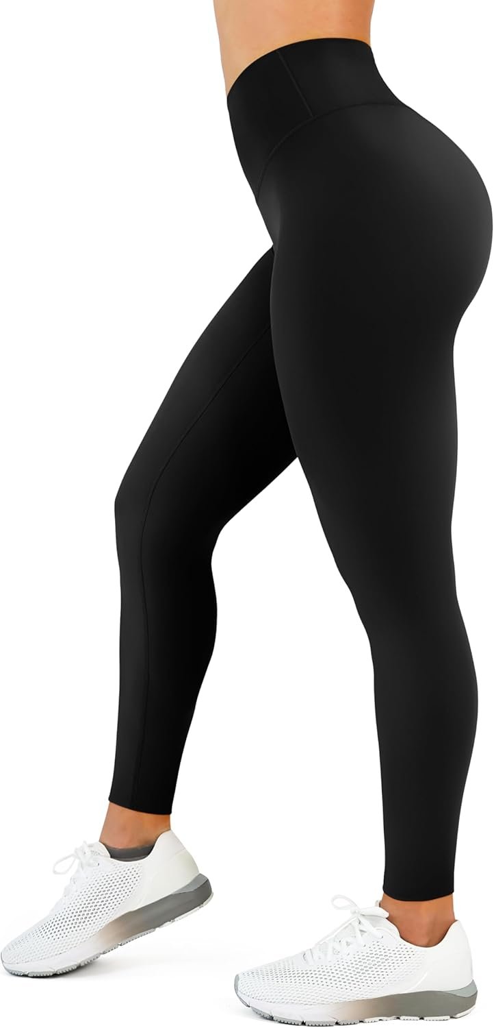 High Waisted Leggings for Women – No Front Seam Tummy Control Yoga Pants for Workout Running No See Through