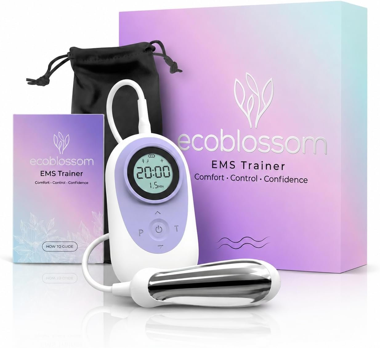 Ecoblossom Smart Core Trainer – Rechargeable Body Toning & Strengthening Device with 9 EMS Programs & 5 Vibration Modes (Violet)