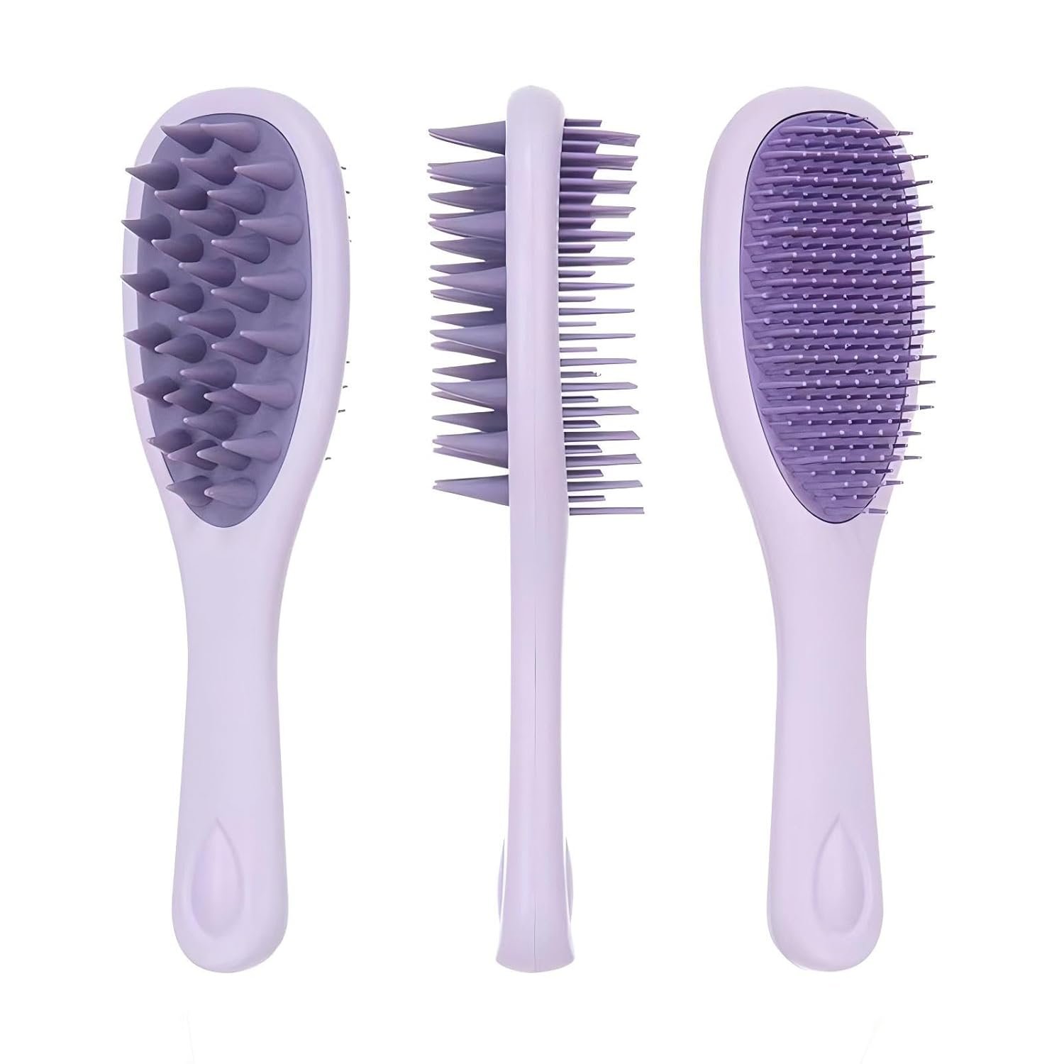 Long Handle Hair Silicone Scalp Massage Brush, 2-in-1 Double-Sided Hair Comb Shampoo Brush