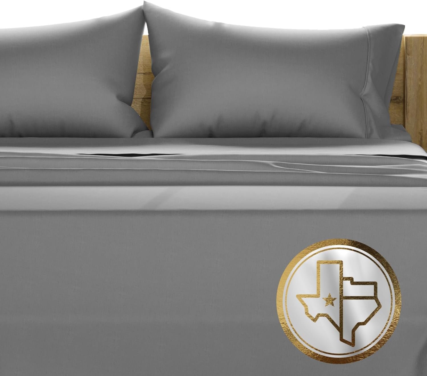 TEXAS LINEN CO. 100% Egyptian Cotton Queen Sheets Set – Luxury 1500 Series Couture Comfortin’ Collection Egyptian Cotton Sheets Queen Size Bed Set (4 PC, Dark Grey), 17″ Deep Pocket, Hotel Bedding Set