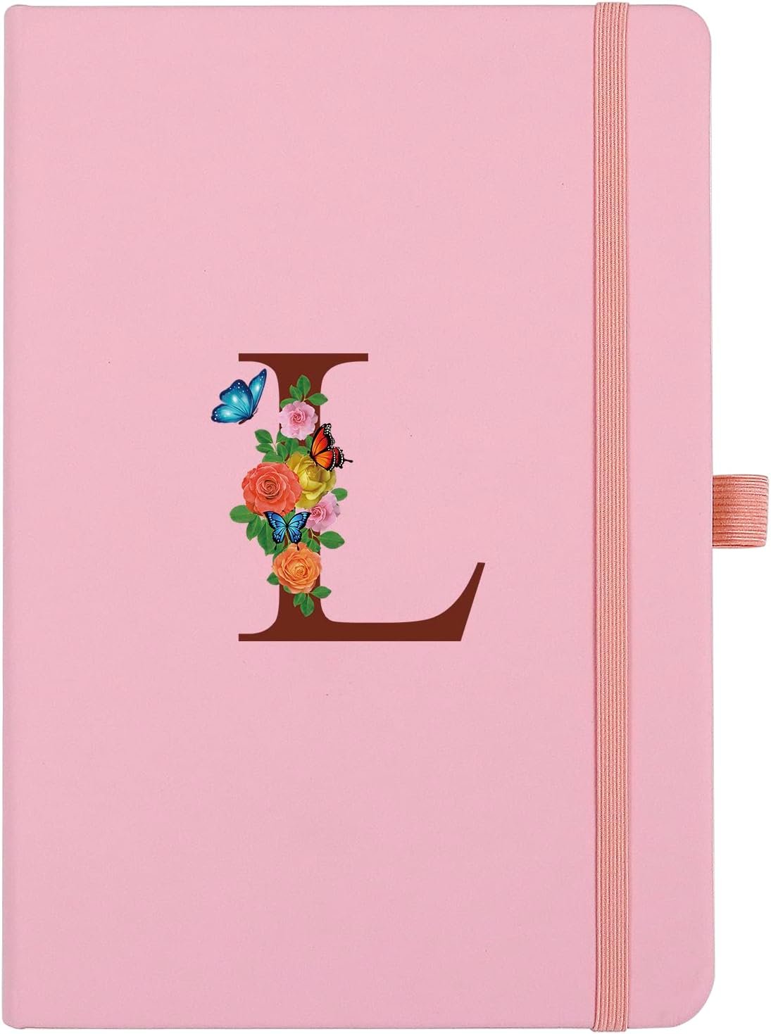 Pink Notebook for Women, 5.7″X8.3″ A5 Journal Notebook with Letter L, Dual-Sided Writing Notebook with Dividers, Cute Leather Journal for Work, Business, School, Meetings, Travelers, Small Notebook