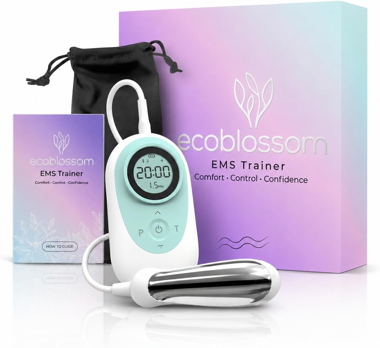 Ecoblossom Smart Core Trainer – Rechargeable Body Toning & Strengthening Device with 9 EMS Programs & 5 Vibration Modes (Violet)
