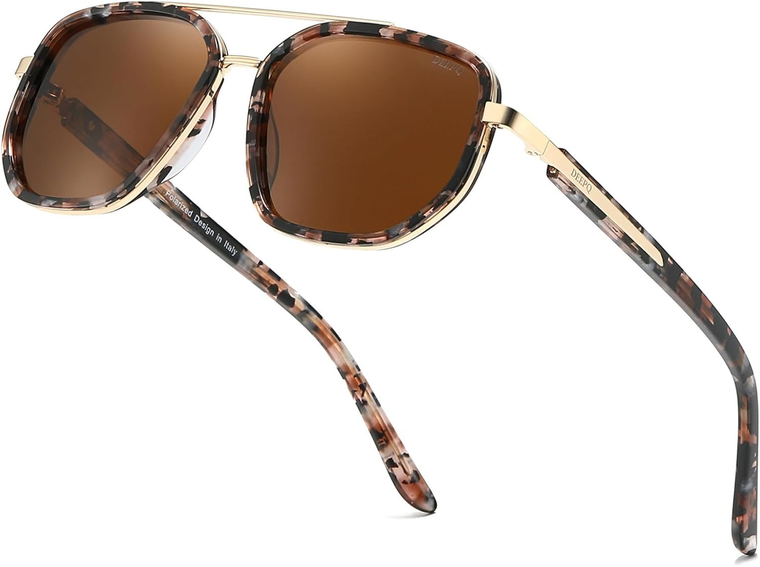 DeepQ Polarized Aviator Sunglasses for Women, UV400 Protection Designer Fashion Shades for Driving & Everyday Wear