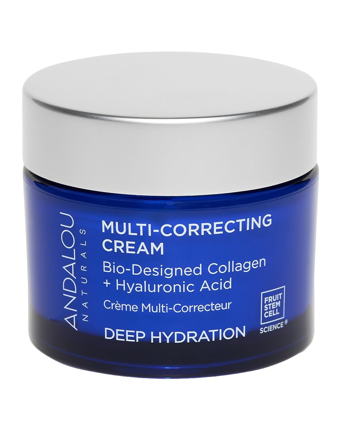 Andalou Naturals Deep Hydration Face Moisturizer Multi-Correcting Cream – Daily Skincare With Hyaluronic Acid, Vegan Collagen, & Fruit Stem Cells – Repair Skin Elasticity & Boost Hydration – 1.7 fl oz