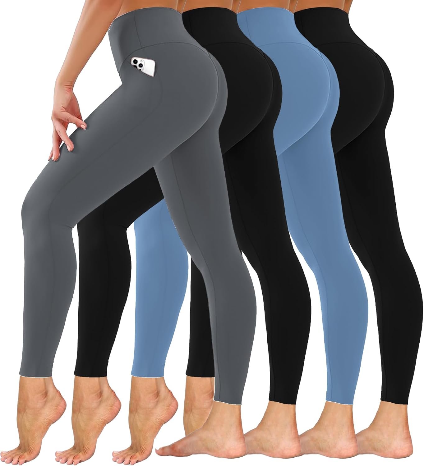 Dimore Leggings for Women with Pockets,Womens Workout Leggings High Waisted Yoga Pants for Tummy Control Gym