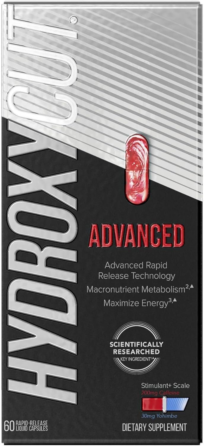 Hydroxycut Advanced – Thermogenic Supplement – Metabolism & Energy Support for Men & Women – C. Canephora Robusta, Yohimbe Extract & 200 mg Caffeine – Rapid Release Liquid Capsules – 60 Capsules
