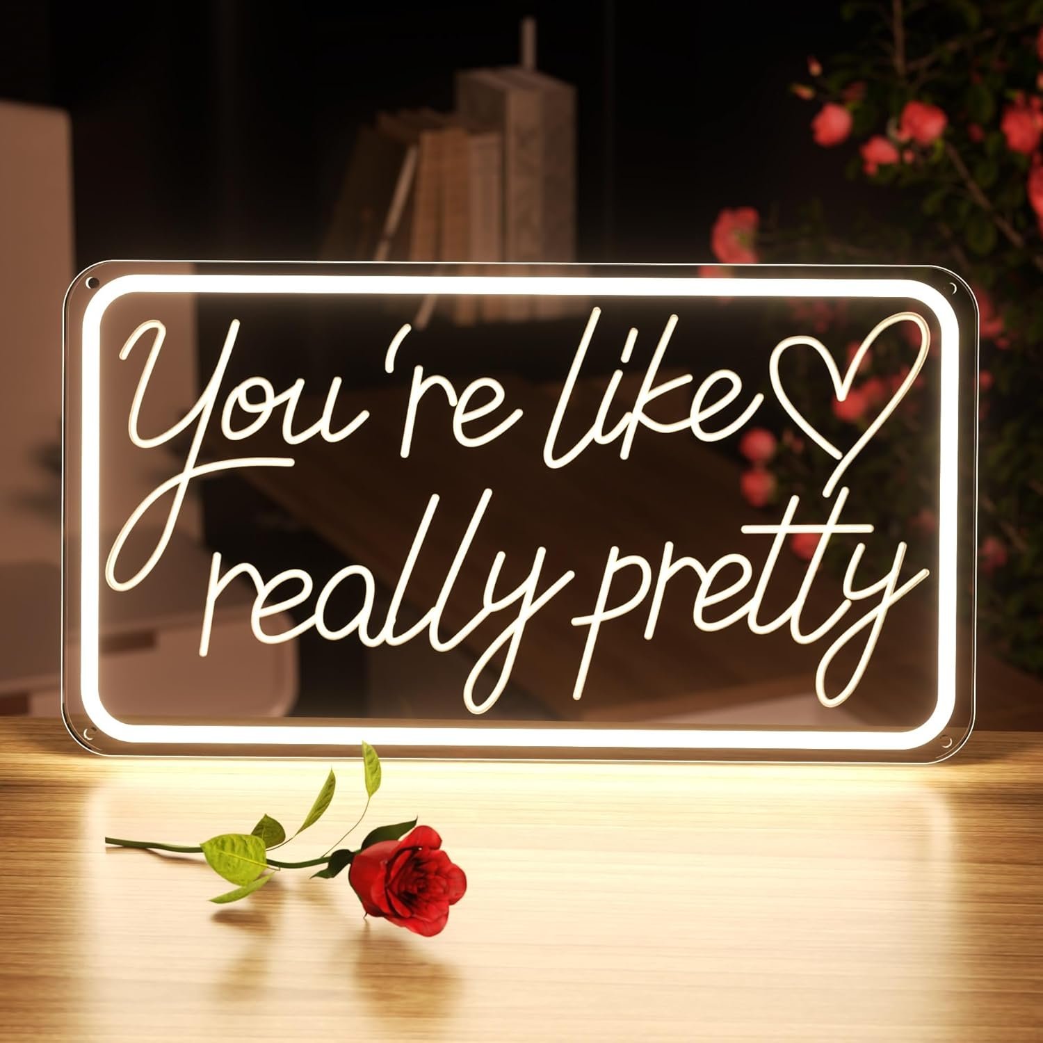 You’Re Like Really Pretty Neon Sign, Warm White Led Neon Signs for Wall Decor,You’Re Like Really Pretty Led Light Sign for Girls Room Vanity Bedroom Offices Decor Boutique Really Her Signs