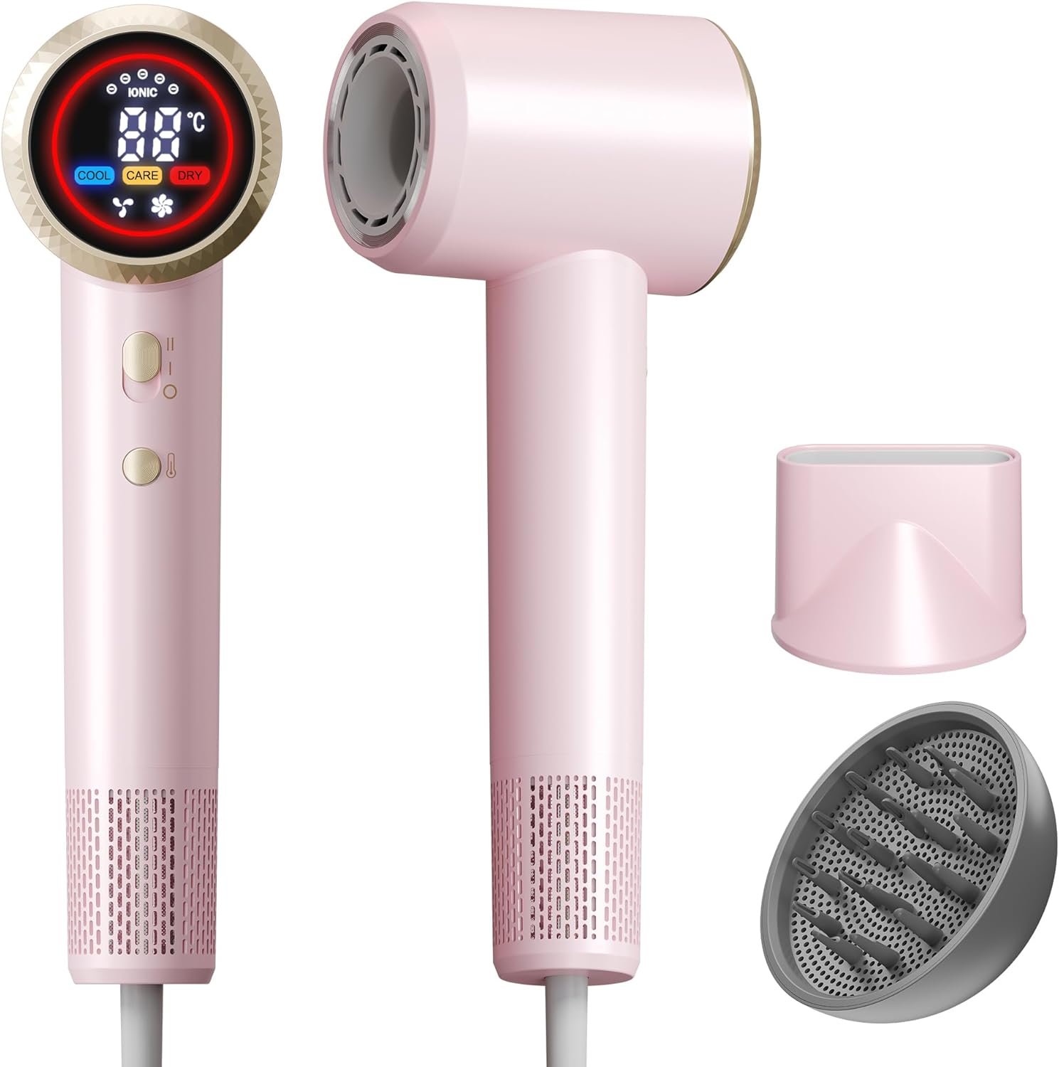Hair Dryer, High-Speed Ionic Blow Dryer with Diffuser, 150,000 RPM Brushless Motor Blow Dryer for Fast Drying & 500M Negative Ionic Frizz Control, Low Noise Hair Dryers for Women Home Travel