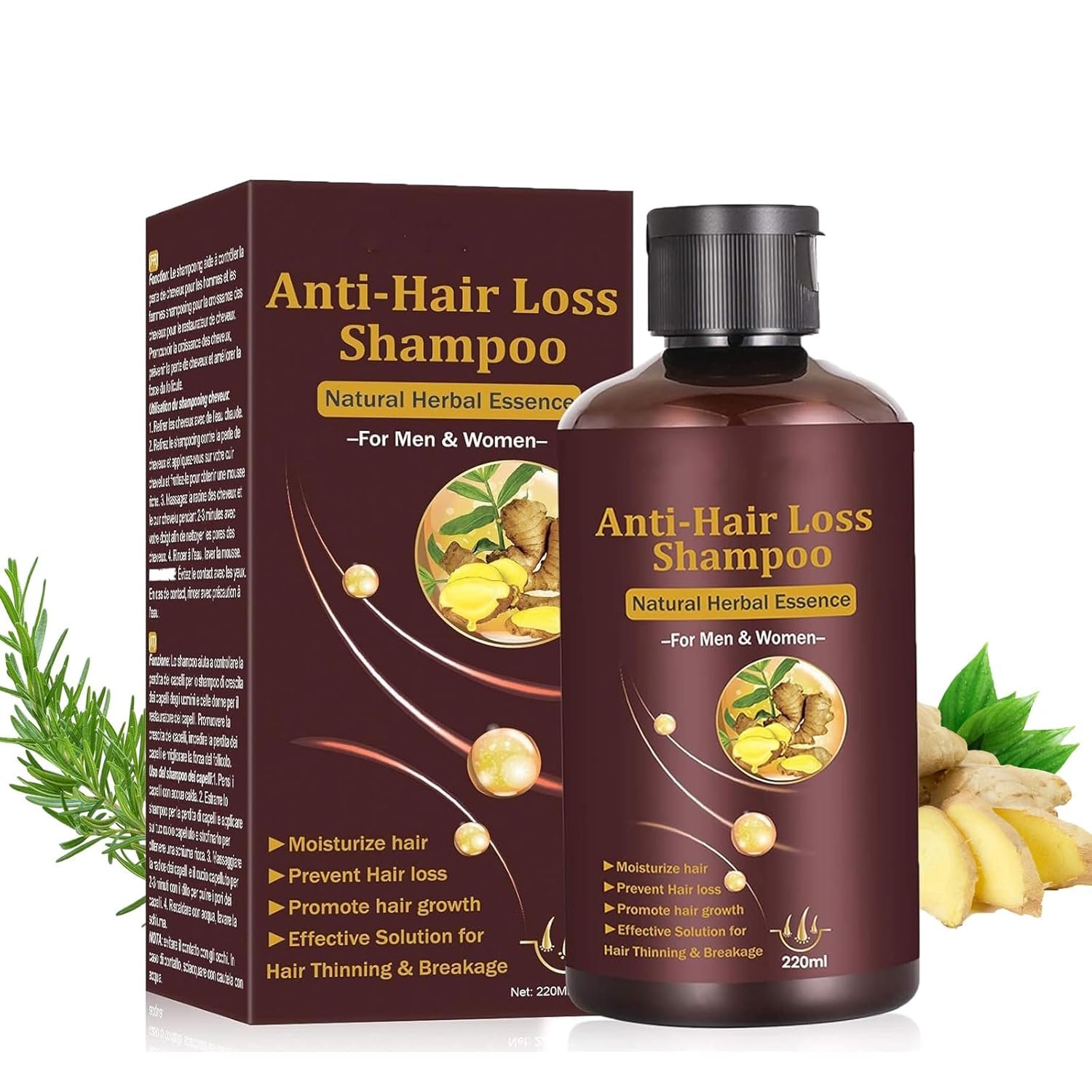 Hair Growth Shampoo – Anti-Thinning, Thickening Shampoo for Hair Loss & Grow Hair Fast for Men & Women, 220ML