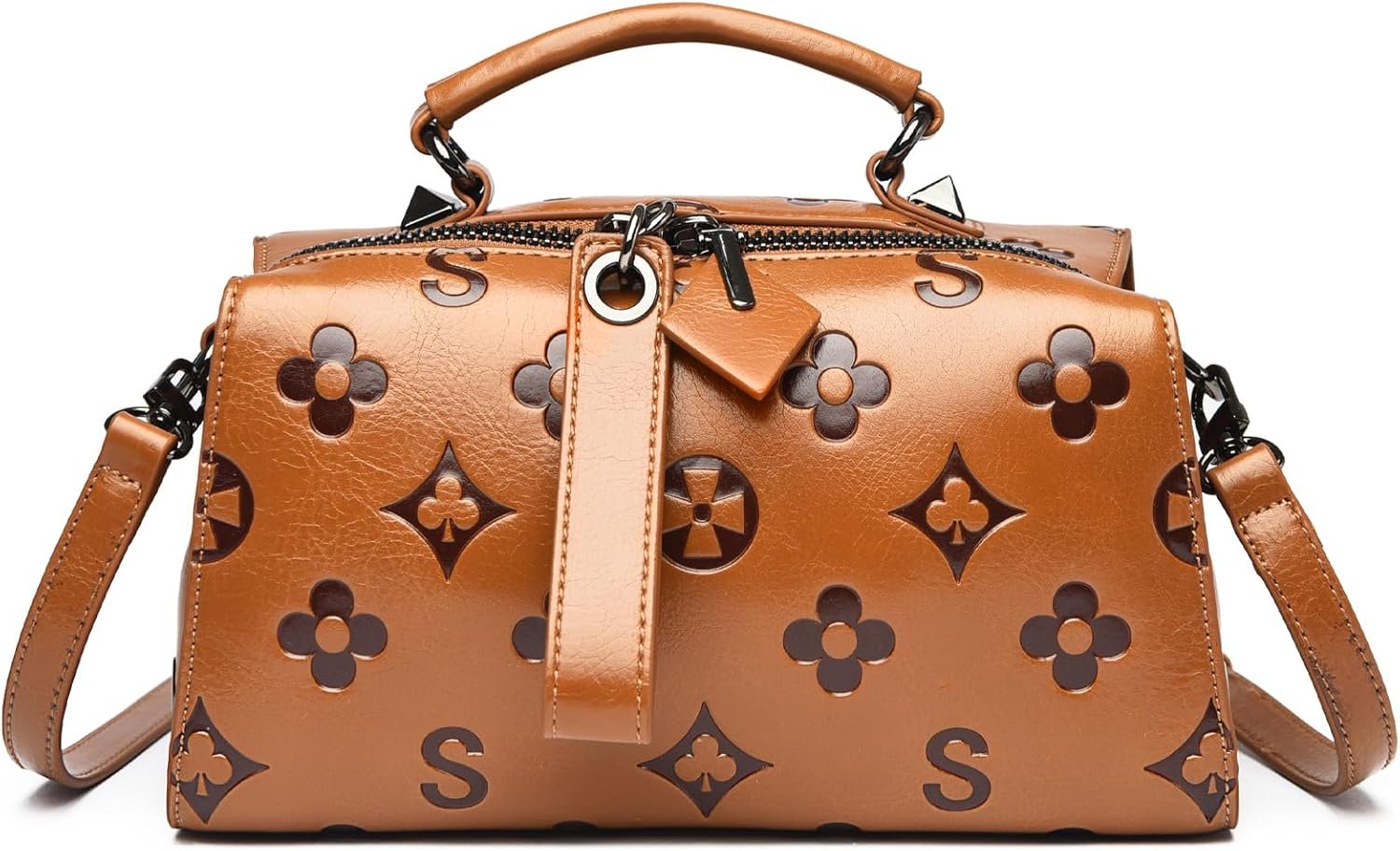 Travistar Crossbody Handbags and Purses Women – Small Leather Embossed Top Handle Purse Shoulder Bag Satchel Bags Tote Cluch