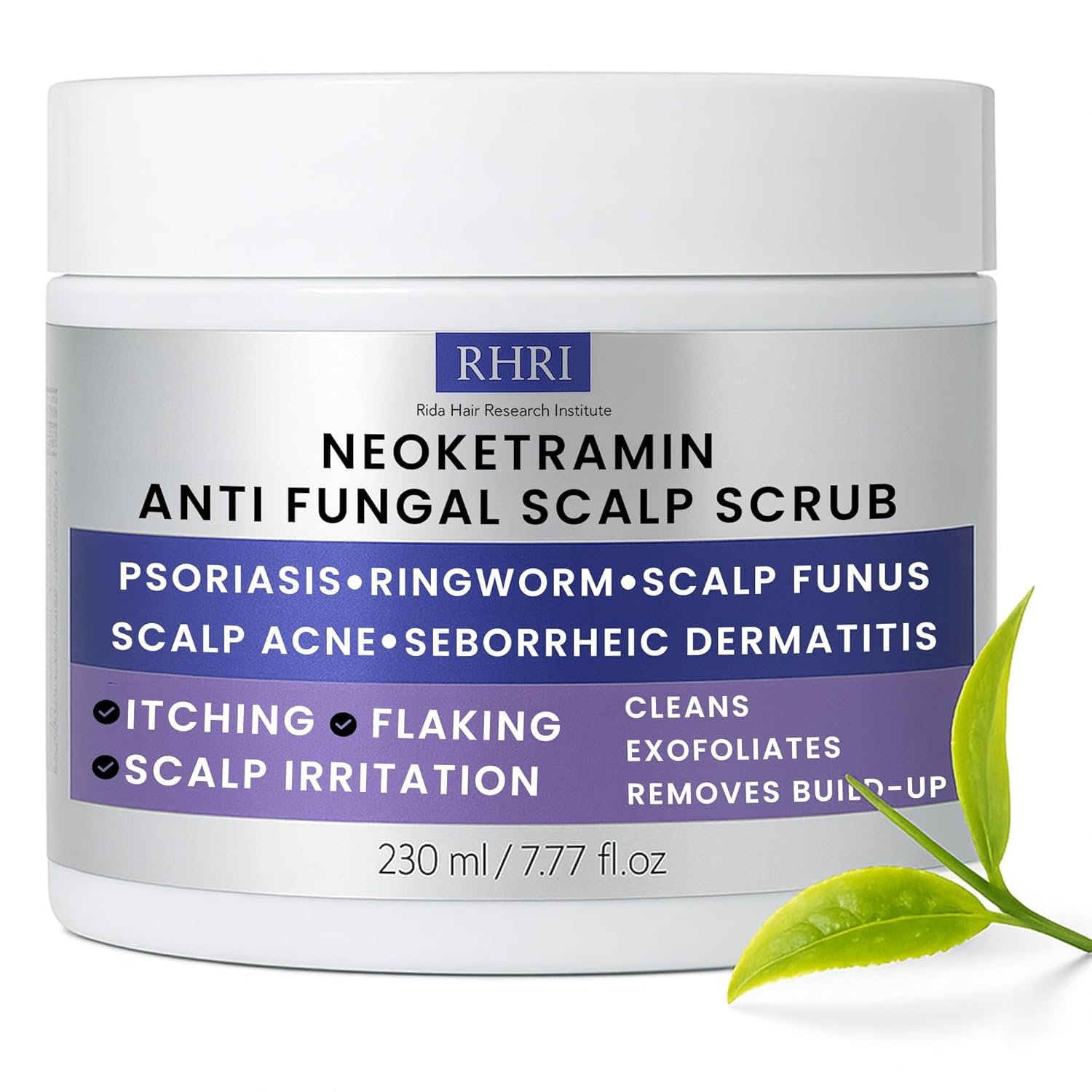 Rida Hair Research Institute Anti Fungal Scrub for Men & Women | Anti Dandruff, Medicated, Folliculitis Scrub for Dry Scalp, Psoriasis, Ringworm | for Itchy, Flaky & Irritated Scalp