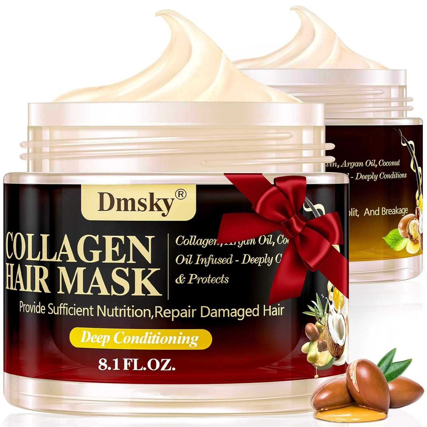 Dmsky 2 Pack Hair Mask for Damaged Hair – 16.2 Fl OZ Collagen Hair Mask & Keratin Hair Treatment-Hydrating,Repairing,Nourishes Deep Conditioning Hair Masks for All Hair Types