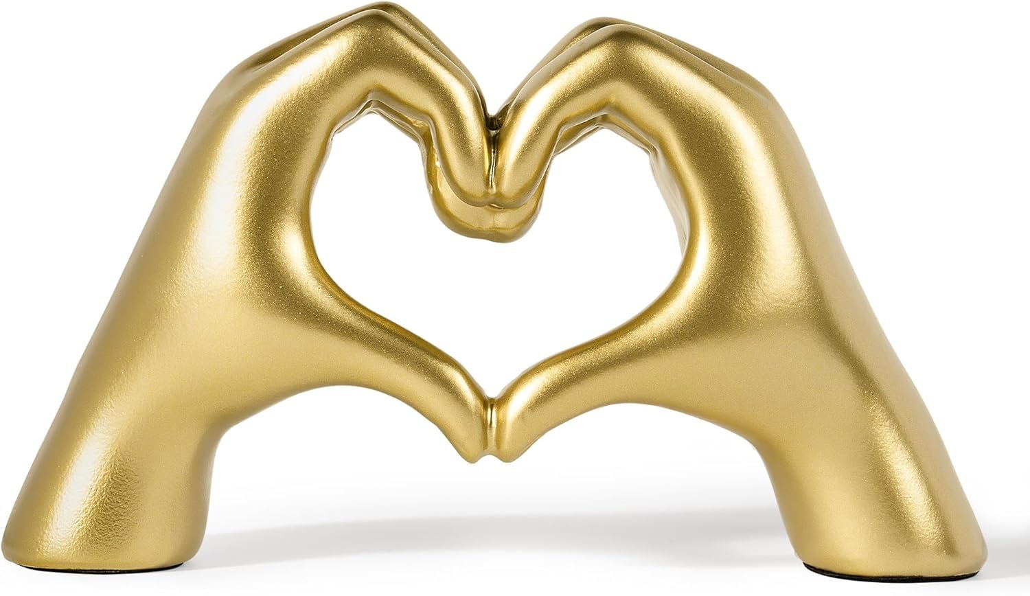 Gold Decor Living Room – Small Shelf Decor Aesthetic – Heart Hands Sculpture – Teen Girls Bedroom Knick Knacks – Cute Home Shelves Accent – Table Statue Love Decorations Gifts (Gold, Small)