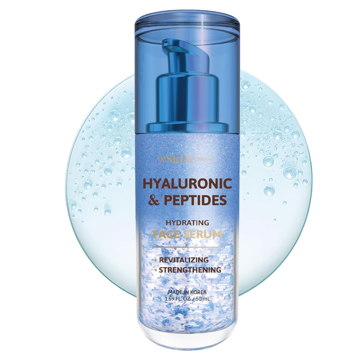 Hyaluronic Acid Serum For Face with Peptides – Deep Hydration, Firming, Plumping & Anti Aging – Dermatologist Tested, Korean Skin Care, Vegan Clean Beauty, Cruelty Free – 1.69 Fl Oz