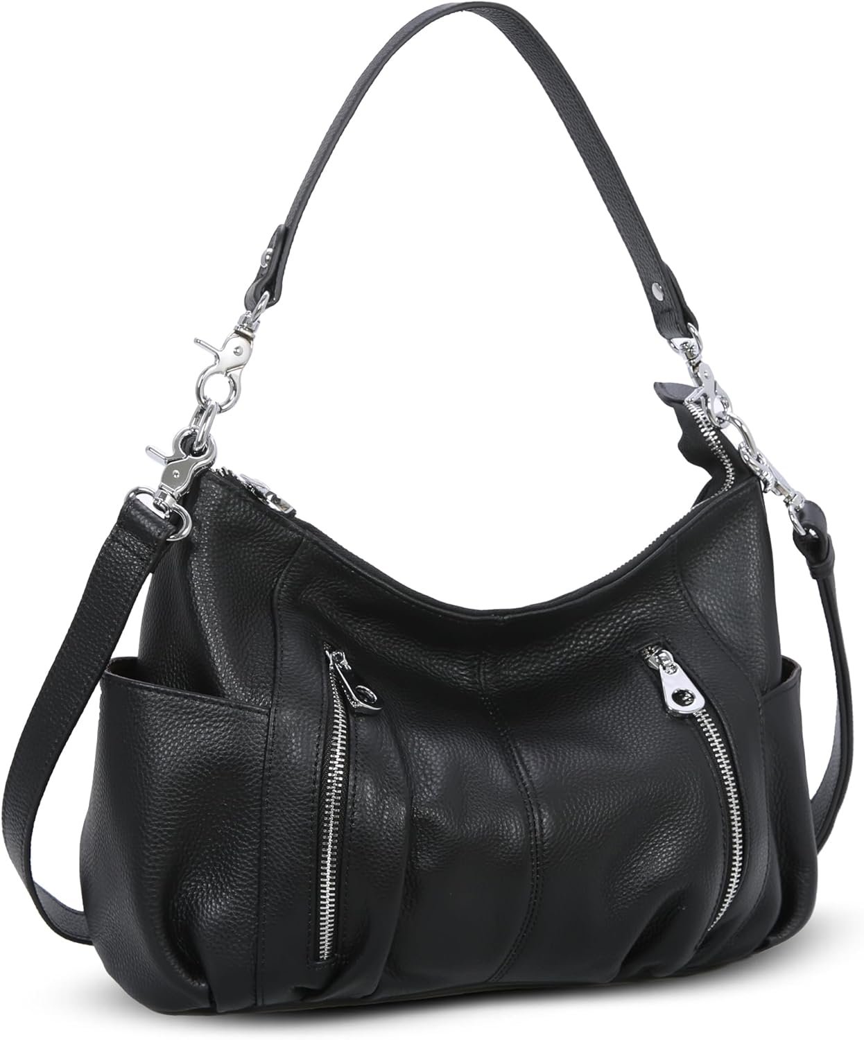 HESHE Genuine Leather Purses for Women Shoulder Hobo Bag Crossbody Satchel Handbags Designer Ladies Totes Purse