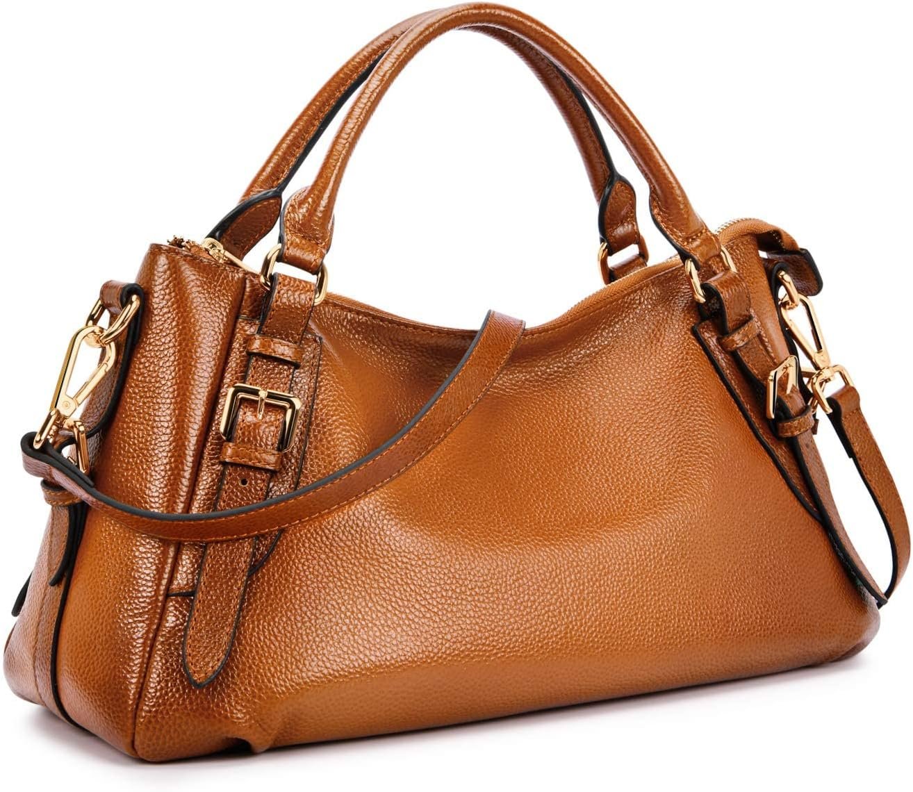 Kattee Women’s Soft Genuine Leather Satchel Purses Top Handle Crossbody Bags Ladies Designer Medium Size Hobo Handbags
