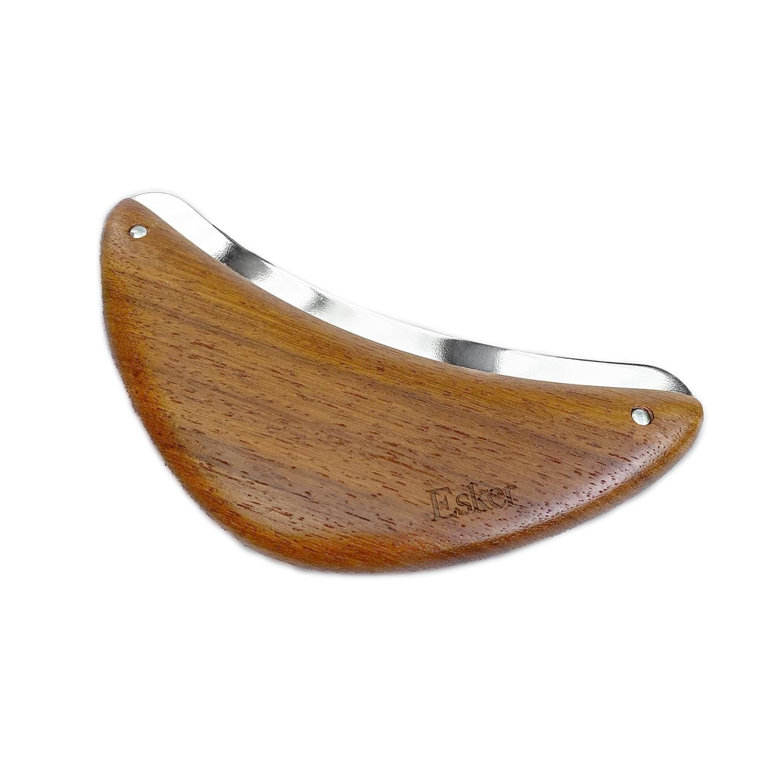 Esker Body Plane Lymphatic Drainage Massager – Premium Teak Wood & Sterling Silver Exfoliator for Smooth, Clean Skin – Removes Dead Skin, Oils & Impurities