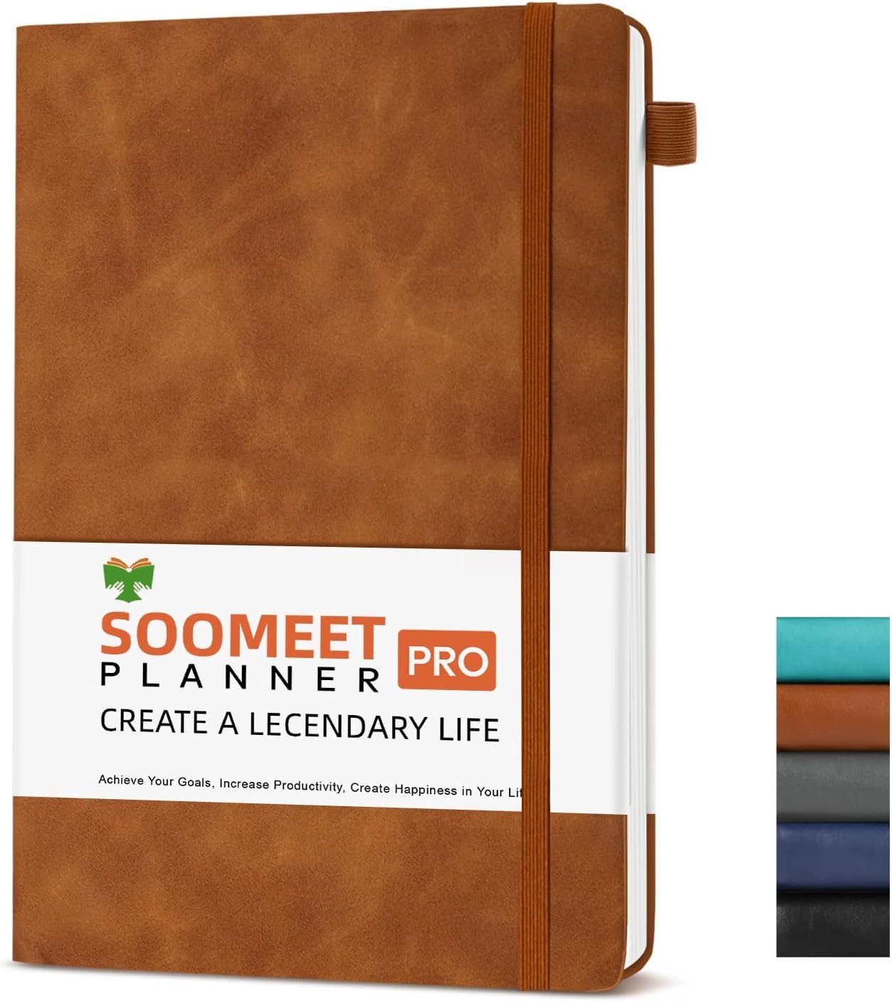 Lined Journal Notebook, 200 Pages, Leather Hardcover Notebooks, A5 College Ruled Thick Classic with Pen Loop Notebook Journals for Writing, for Women Men Office School, 5.75” X 8.38”, Brown