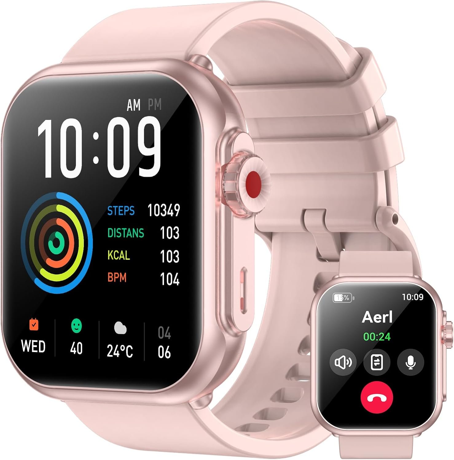 Smart Watch for Men Women, 1000mAh Battery 100-Day Standby Time, 1.85″ HD Screen Fitness Tracker, 110+ Sport Modes, IP68 Waterproof, Heart Rate/Sleep Monitor, Fitness Watch for Android/iOS (Pink)