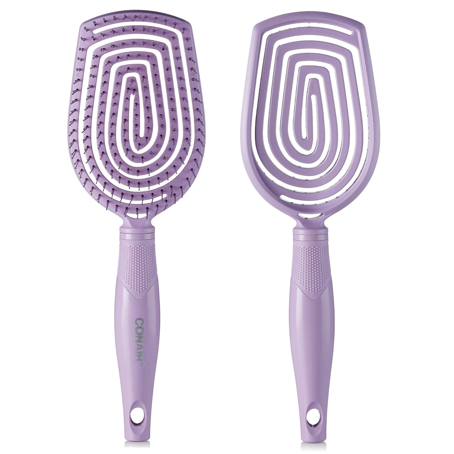Conair Scalp Care Detangling hairbrush – Curly Hair Brush – Scalp Massager – hairbrushes for women & men – detangler for all lengths – can use wet or dry – Paddle