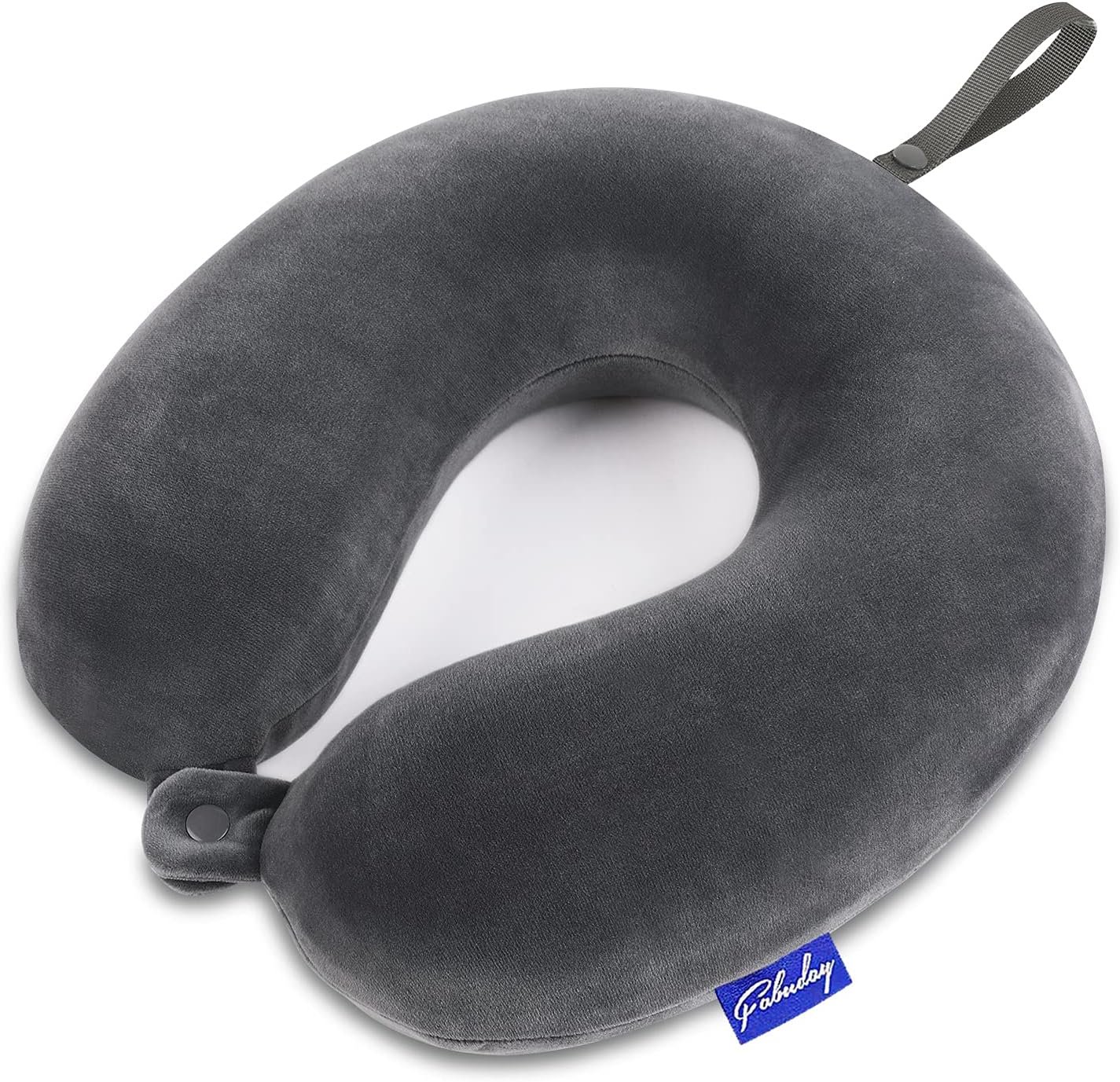 Travel Pillow Memory Foam for Airplanes – Neck Pillow for Traveling, Car, Home, Flight Pillow for Sleeping with Attachable Snap Strap Soft Washable Cover, Provide Head Neck Support Rest, Dark Gray