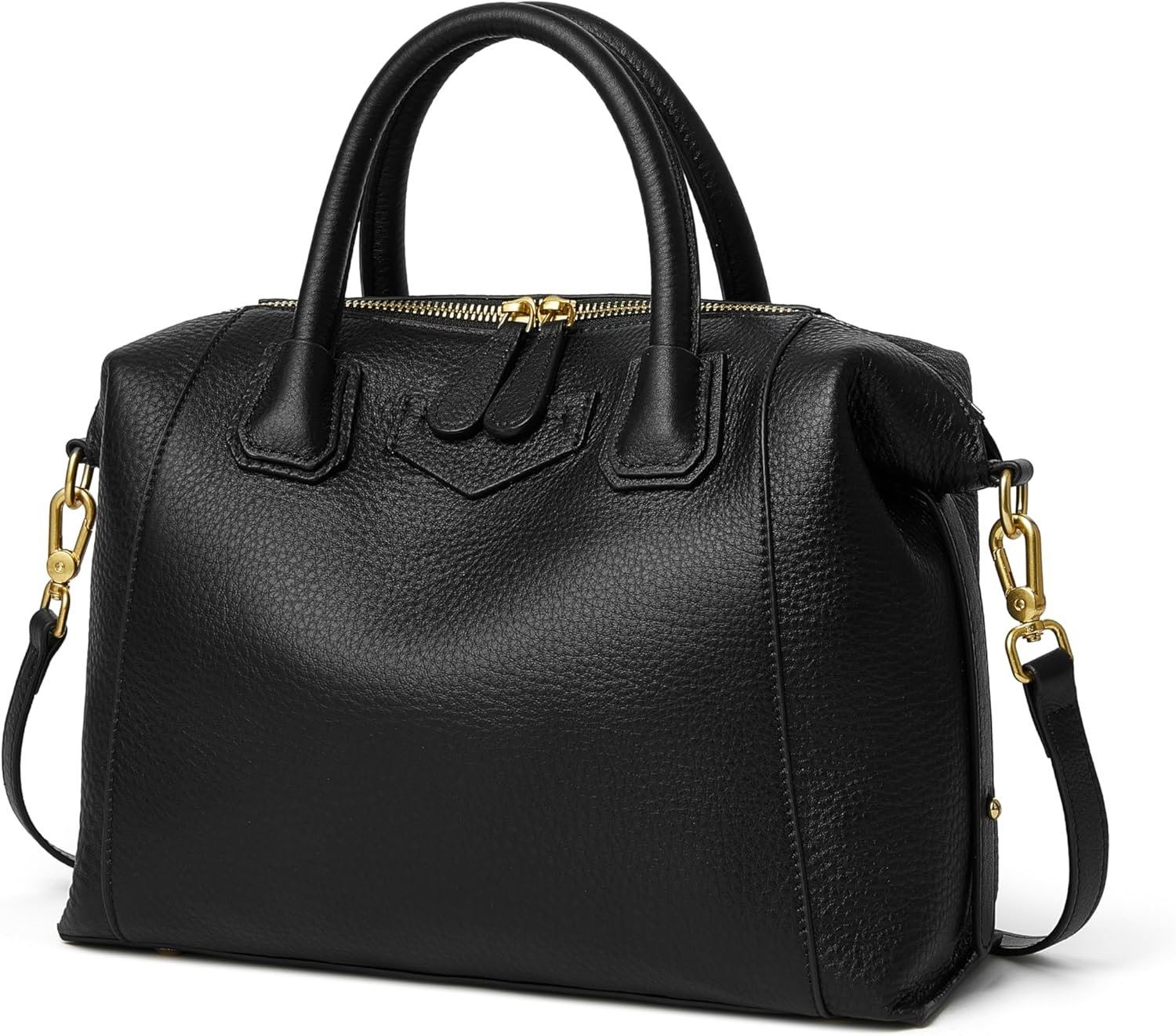 DORIS&JACKY Genuine Leather Satchel Purse, Medium Top Handle Bag And Full Grained Cowhide Tote Handbag for Women | Genuine Leather
